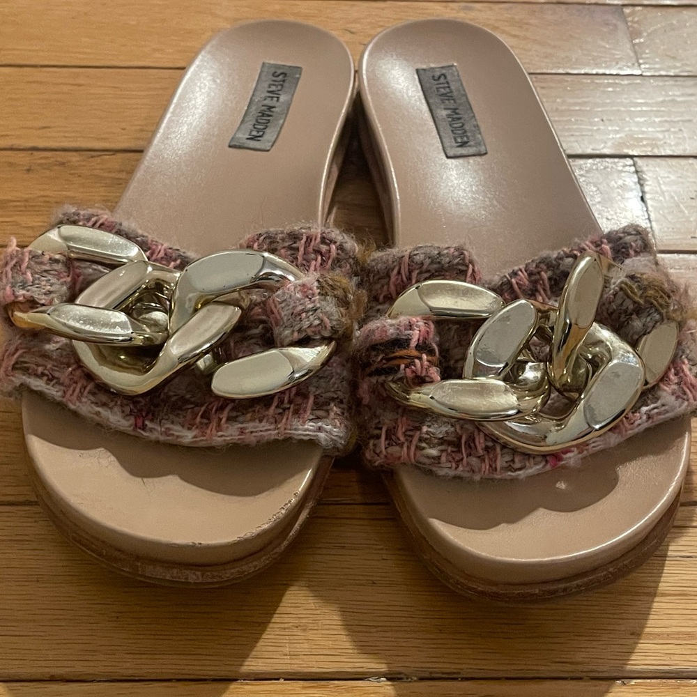 Steve Madden Delay Oversized Chain Link Slides Sa… - image 7